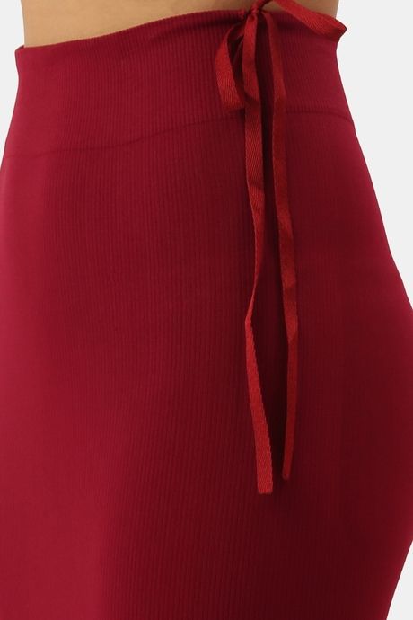 Red Rose Cotton Infused Medium Control Flared Saree Shapewear - Maroon — image 5