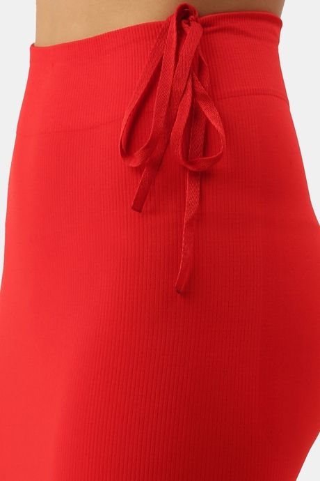 Red Rose Cotton Infused Medium Control Flared Saree Shapewear - Red — image 5