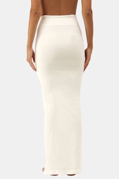 Red Rose Cotton Infused Medium Control Flared Saree Shapewear - White — image 2