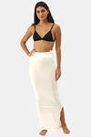 Red Rose Cotton Infused Medium Control Flared Saree Shapewear - White — thumbnail 4