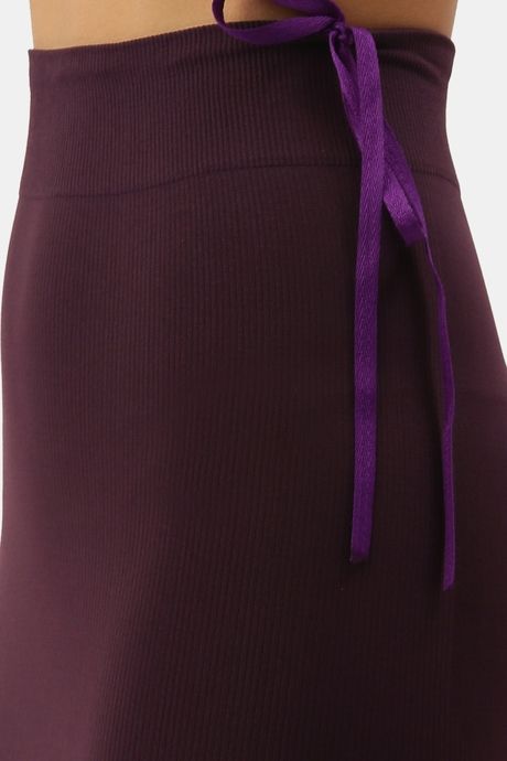 Red Rose Cotton Infused Medium Control Flared Saree Shapewear - Wine — image 5