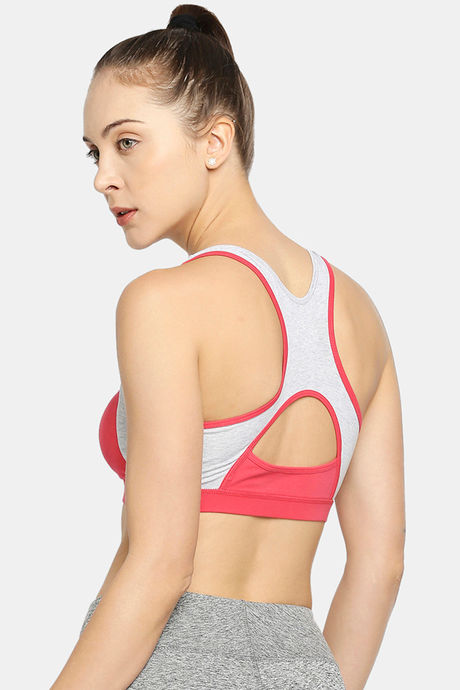 Red Rose Slip On Sports Bra With Removable Padding - Pink — image 2