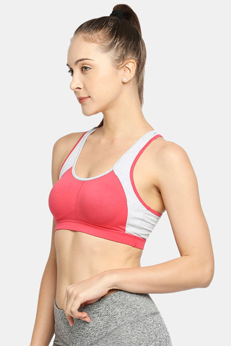 Red Rose Slip On Sports Bra With Removable Padding - Pink — image 3