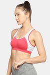 Red Rose Medium Impact Sports Bra With Removable Padding - Pink — thumbnail 3