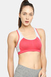 Red Rose Medium Impact Sports Bra With Removable Padding - Pink — thumbnail 4