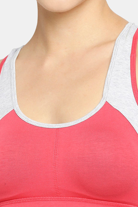 Red Rose Slip On Sports Bra With Removable Padding - Pink — image 6