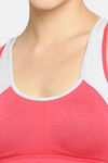 Red Rose Medium Impact Sports Bra With Removable Padding - Pink — thumbnail 6