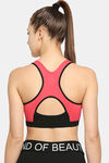Red Rose Medium Impact Sports Bra With Removable Padding - Black — thumbnail 2