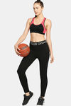 Red Rose Medium Impact Sports Bra With Removable Padding - Black — thumbnail 5