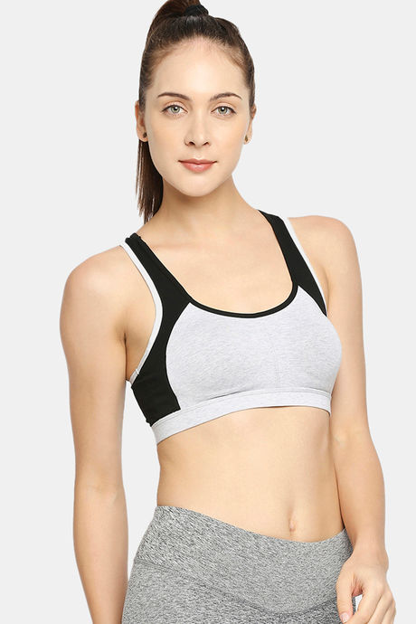 Red Rose Slip On Sports Bra With Removable Padding - Grey — image 4