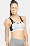 Red Rose Medium Impact Sports Bra With Removable Padding - Grey — thumbnail 4