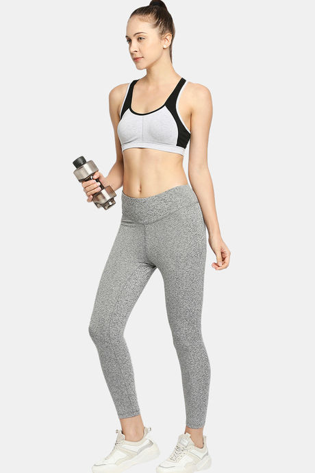 Red Rose Slip On Sports Bra With Removable Padding - Grey — image 5