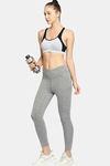 Red Rose Medium Impact Sports Bra With Removable Padding - Grey — thumbnail 5
