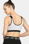 Red Rose Medium Impact Sports Bra With Removable Padding - Grey — thumbnail 2