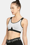 Red Rose Medium Impact Sports Bra With Removable Padding - Grey — thumbnail 3