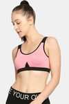 Red Rose Medium Impact Sports Bra With Removable Padding - Pink — thumbnail 1