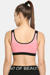 Red Rose Medium Impact Sports Bra With Removable Padding - Pink — thumbnail 2