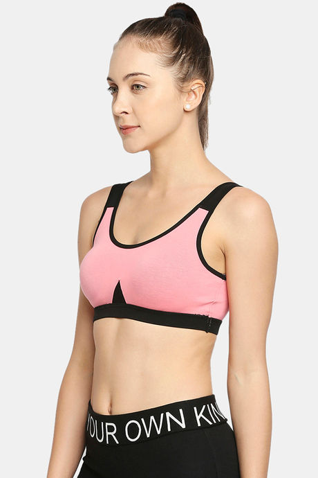 Red Rose Slip On Sports Bra With Removable Padding - Pink — image 3