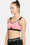Red Rose Medium Impact Sports Bra With Removable Padding - Pink — thumbnail 3