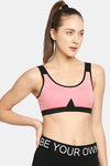 Red Rose Medium Impact Sports Bra With Removable Padding - Pink — thumbnail 4