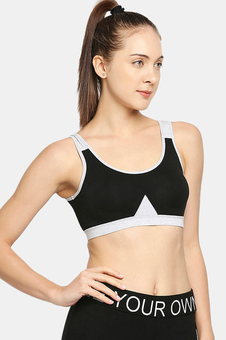 Red Rose Slip On Sports Bra With Removable Padding - Black — image 4