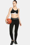 Red Rose Medium Impact Sports Bra With Removable Padding - Black — thumbnail 5