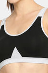 Red Rose Medium Impact Sports Bra With Removable Padding - Black — thumbnail 6