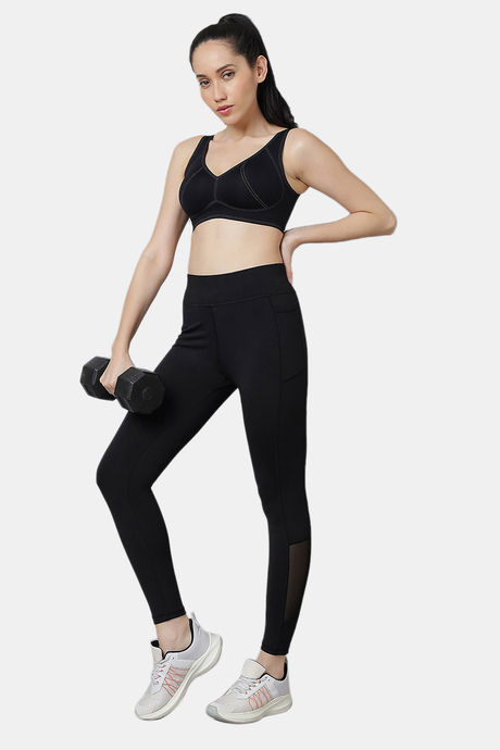Red Rose Moisture Wicking Legging - Black — image 2