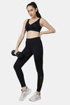 Red Rose Moisture Wicking Legging - Black — thumbnail 2