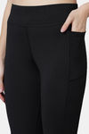 Red Rose Moisture Wicking Legging - Black — thumbnail 6