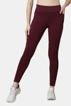 Red Rose Moisture Wicking Legging - Wine — thumbnail 1