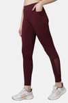 Red Rose Moisture Wicking Legging - Wine — thumbnail 4