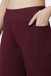 Red Rose Moisture Wicking Legging - Wine — thumbnail 6