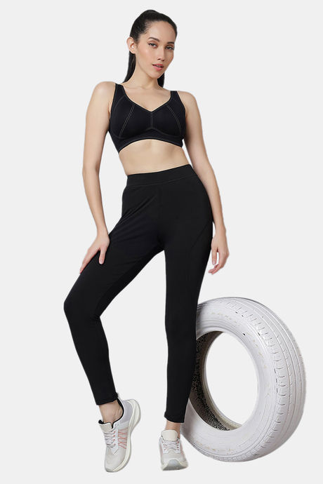 Red Rose Moisture Wicking Legging - Black — image 2