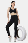 Red Rose Moisture Wicking Legging - Black — thumbnail 2