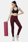 Red Rose Moisture Wicking Legging - Wine — thumbnail 2