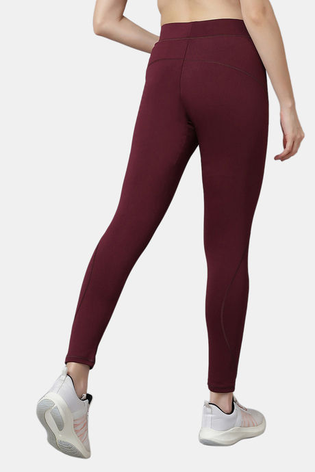 Red Rose Moisture Wicking Legging - Wine — image 3