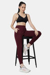 Red Rose Moisture Wicking Legging - Wine — thumbnail 2