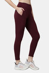 Red Rose Moisture Wicking Legging - Wine — thumbnail 5
