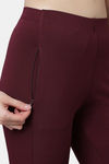 Red Rose Moisture Wicking Legging - Wine — thumbnail 6