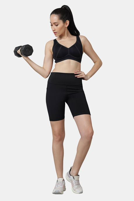 Red Rose Moisture Wicking Shorts - Black — image 2