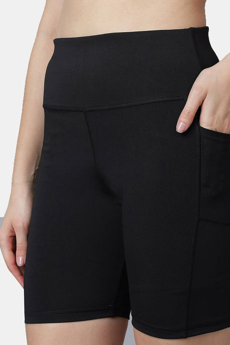 Red Rose Moisture Wicking Shorts - Black — image 6