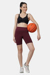 Red Rose Moisture Wicking Shorts - Wine — thumbnail 2