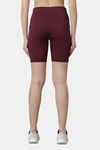Red Rose Moisture Wicking Shorts - Wine — thumbnail 3