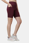 Red Rose Moisture Wicking Shorts - Wine — thumbnail 5
