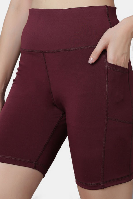 Red Rose Moisture Wicking Shorts - Wine — image 6