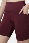 Red Rose Moisture Wicking Shorts - Wine — thumbnail 6