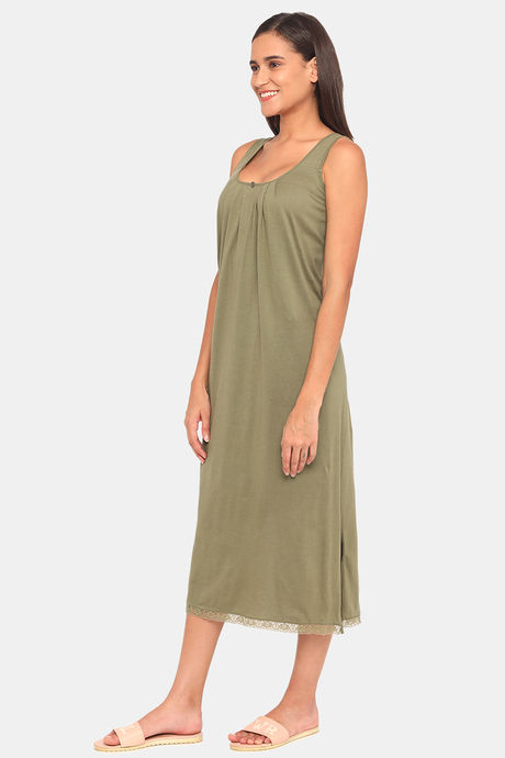 Red Rose Cotton Night Dress - Green — image 2