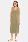Red Rose Cotton Night Dress - Green — thumbnail 4