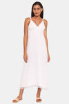 Red Rose Cotton Night Dress - White — thumbnail 1
